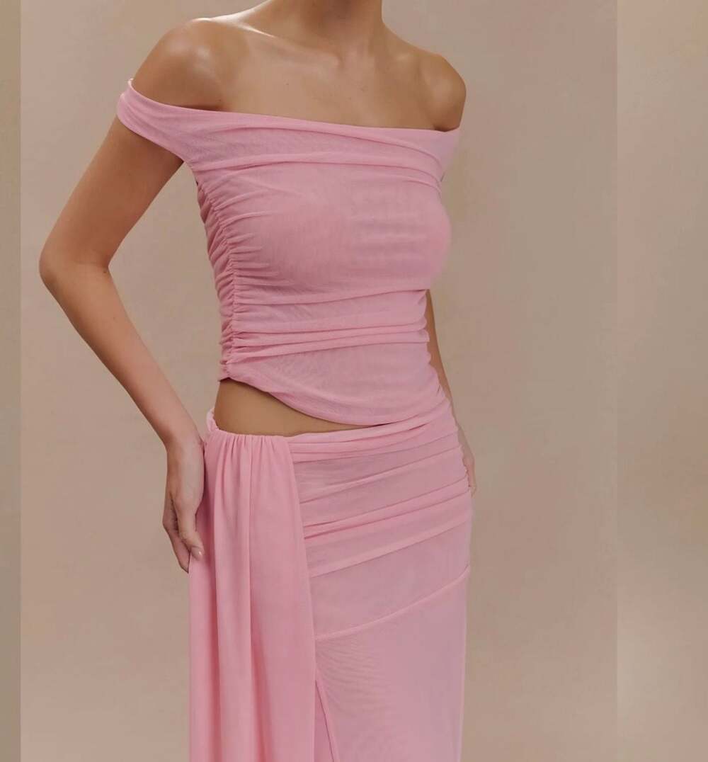 MESHKI Brooklyn Mesh Maxi Set in Candy Pink - Picture 3 of 7